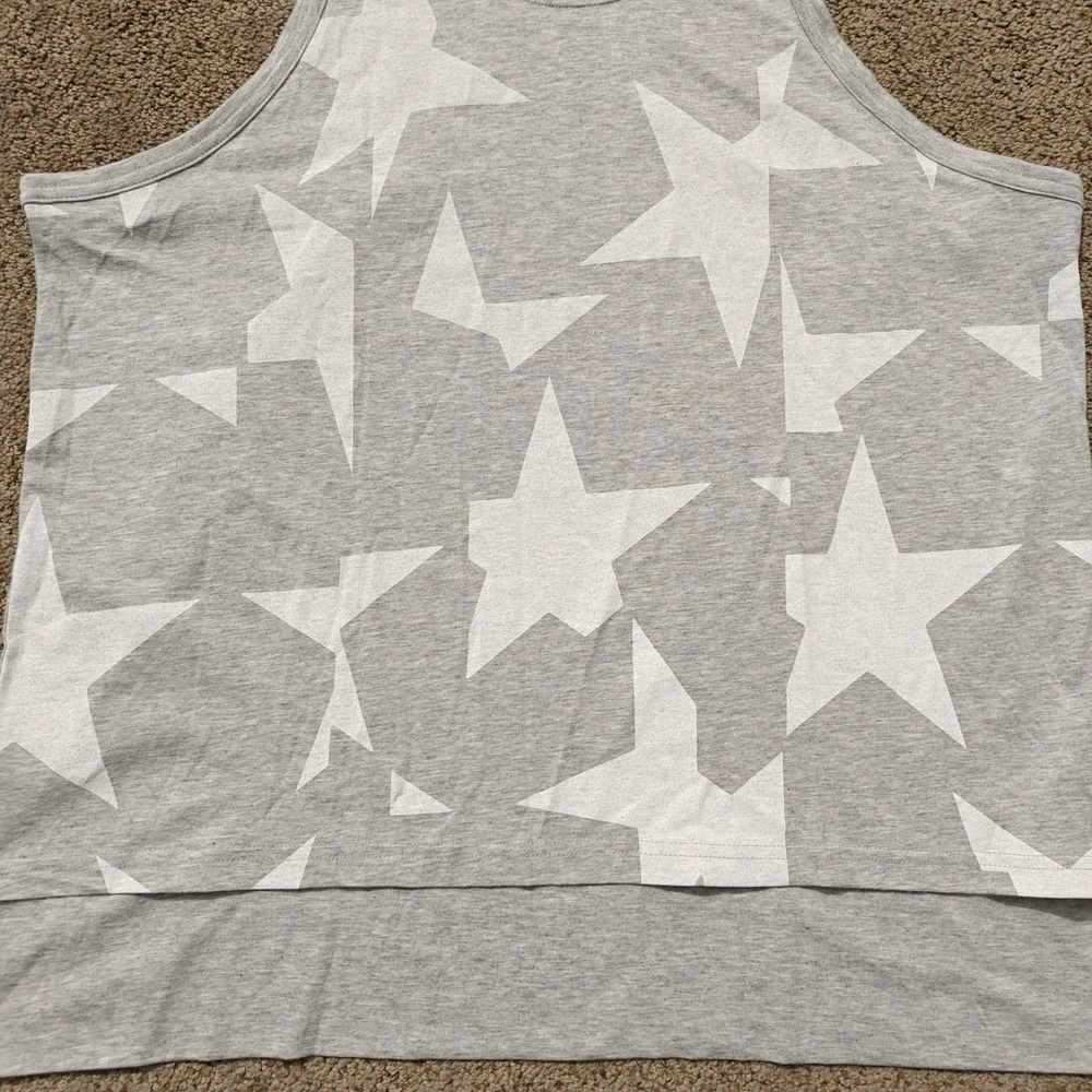 Adidas Stellasport Gray White Star Print Climalite Tank Top Womens Large NWT - Picture 6 of 10